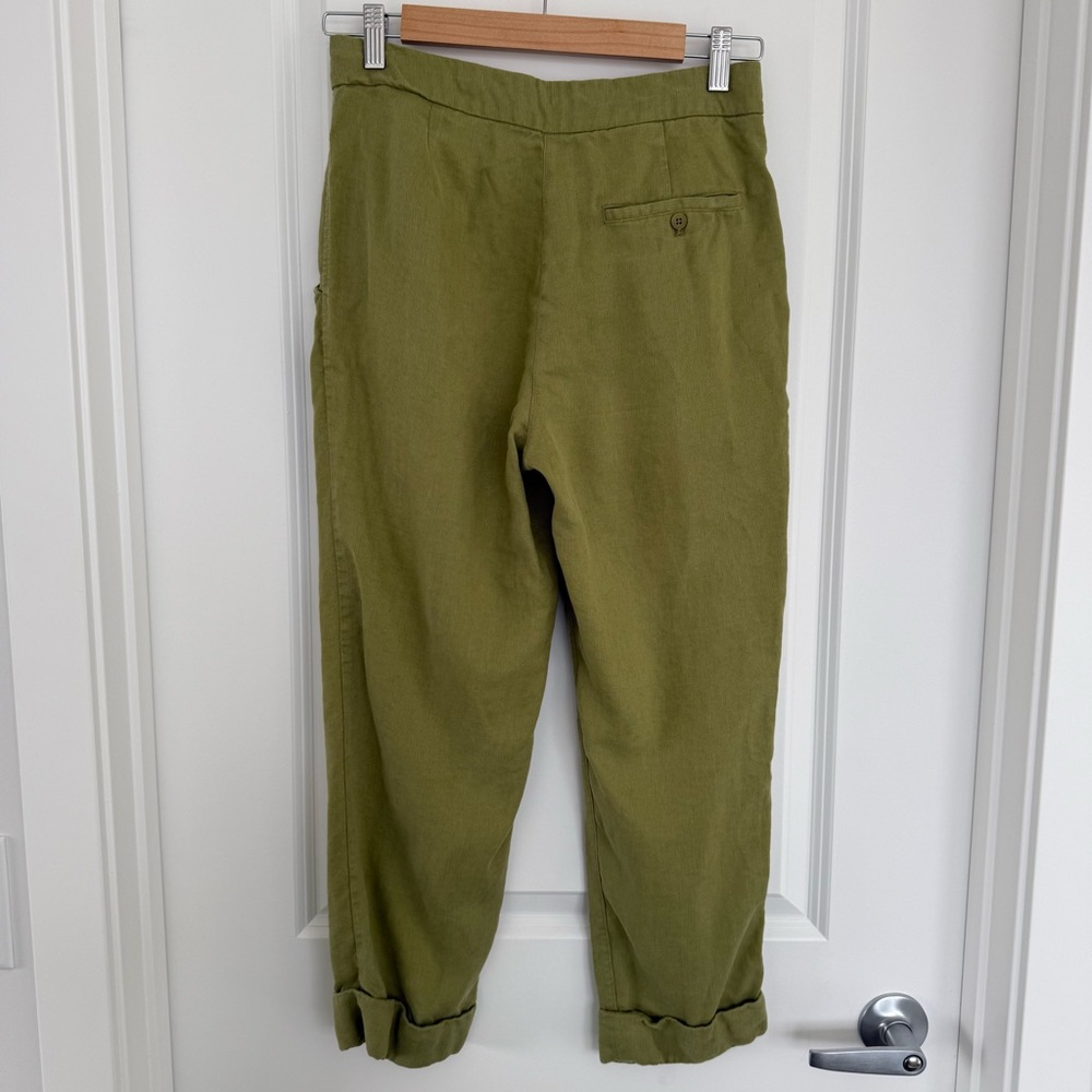 WILFRED | Linen blend Sage Green Cropped Trousers - Size 6 - Picture 8 of 12
